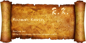 Rozman Kevin névjegykártya